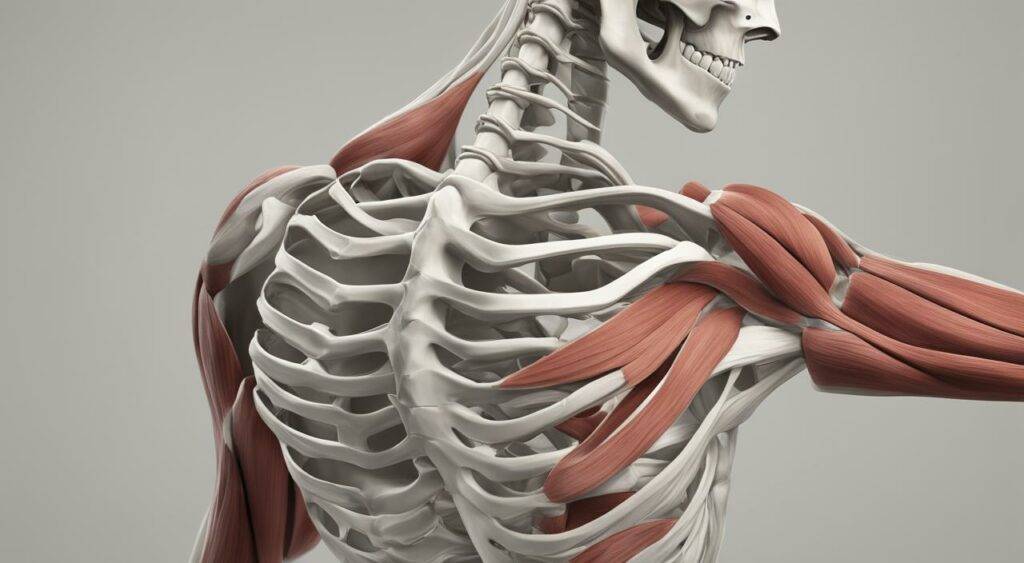 Imagem ilustrando a anatomia do ombro e a posição da escápula
